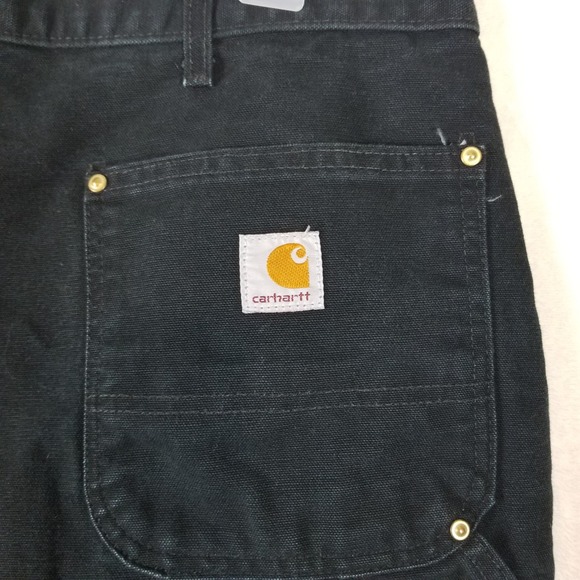 Carhartt Mens B01 Black Double Front Logger Work Pants Duck Canvas 36 x 32 - Picture 3 of 7